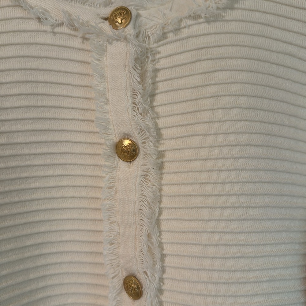 J. Crew Cream Ribbed Cardigan - Picture 7 of 9